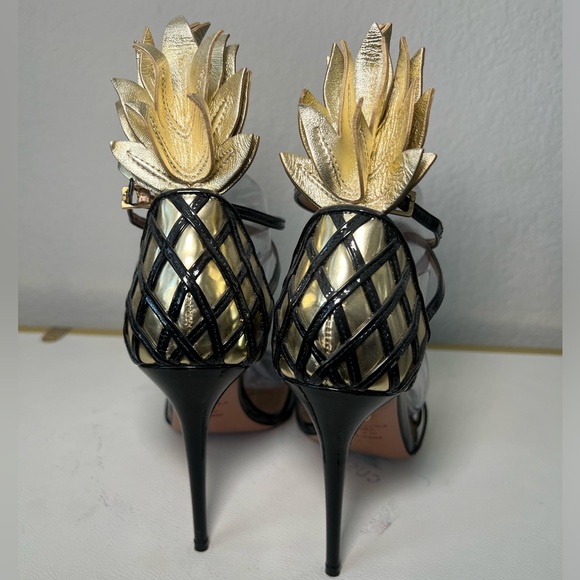 Aquazzura Pina Colada pineapple stiletto sandals patent leather size 40 - Picture 4 of 9